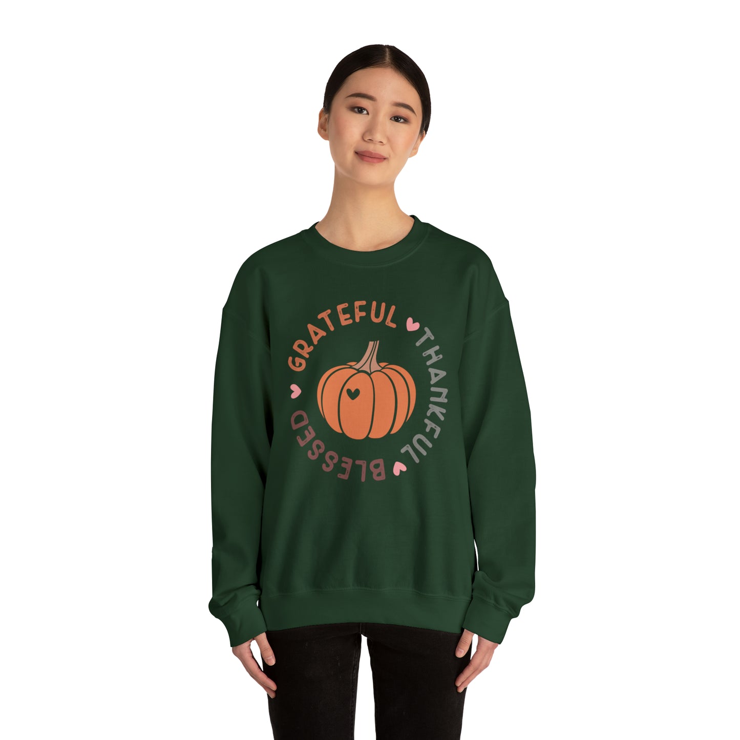 Grateful Thankful Blessed | Crewneck Sweatshirt | Thanksgiving Sweatshirt
