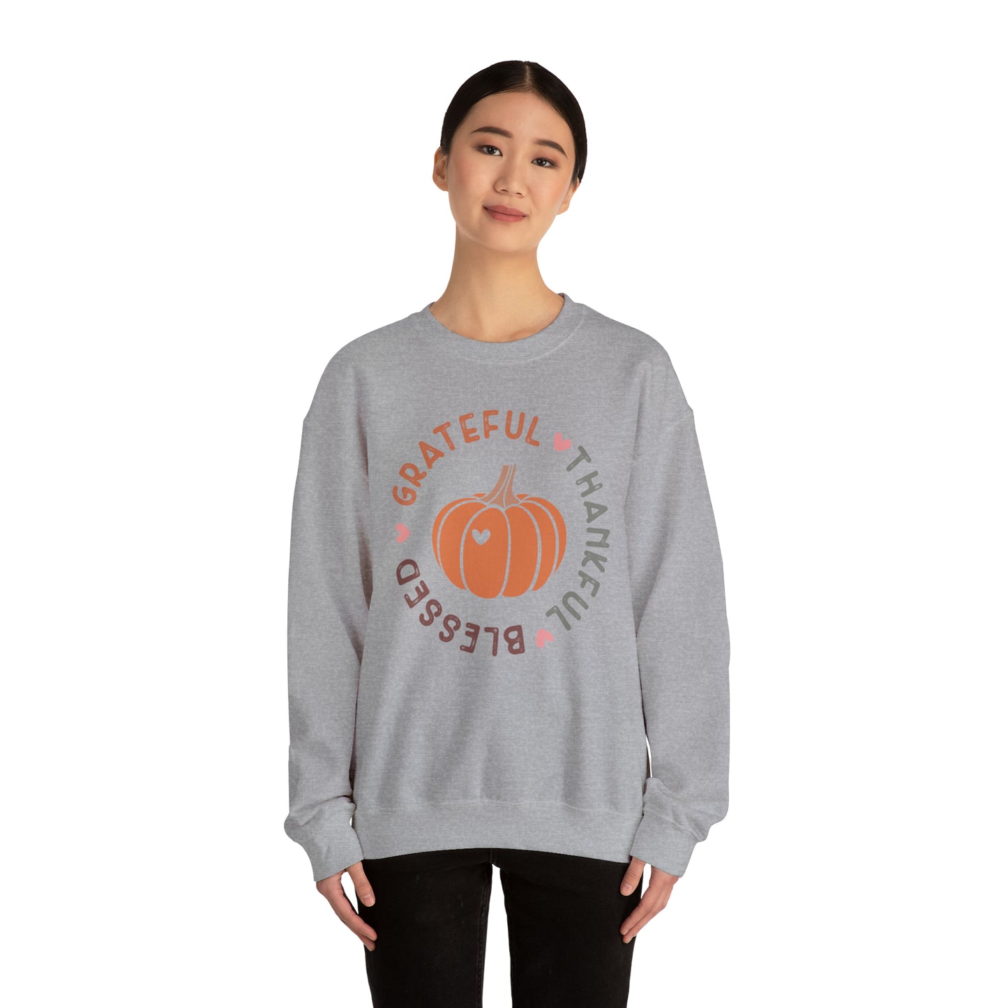 Grateful Thankful Blessed | Crewneck Sweatshirt | Thanksgiving Sweatshirt