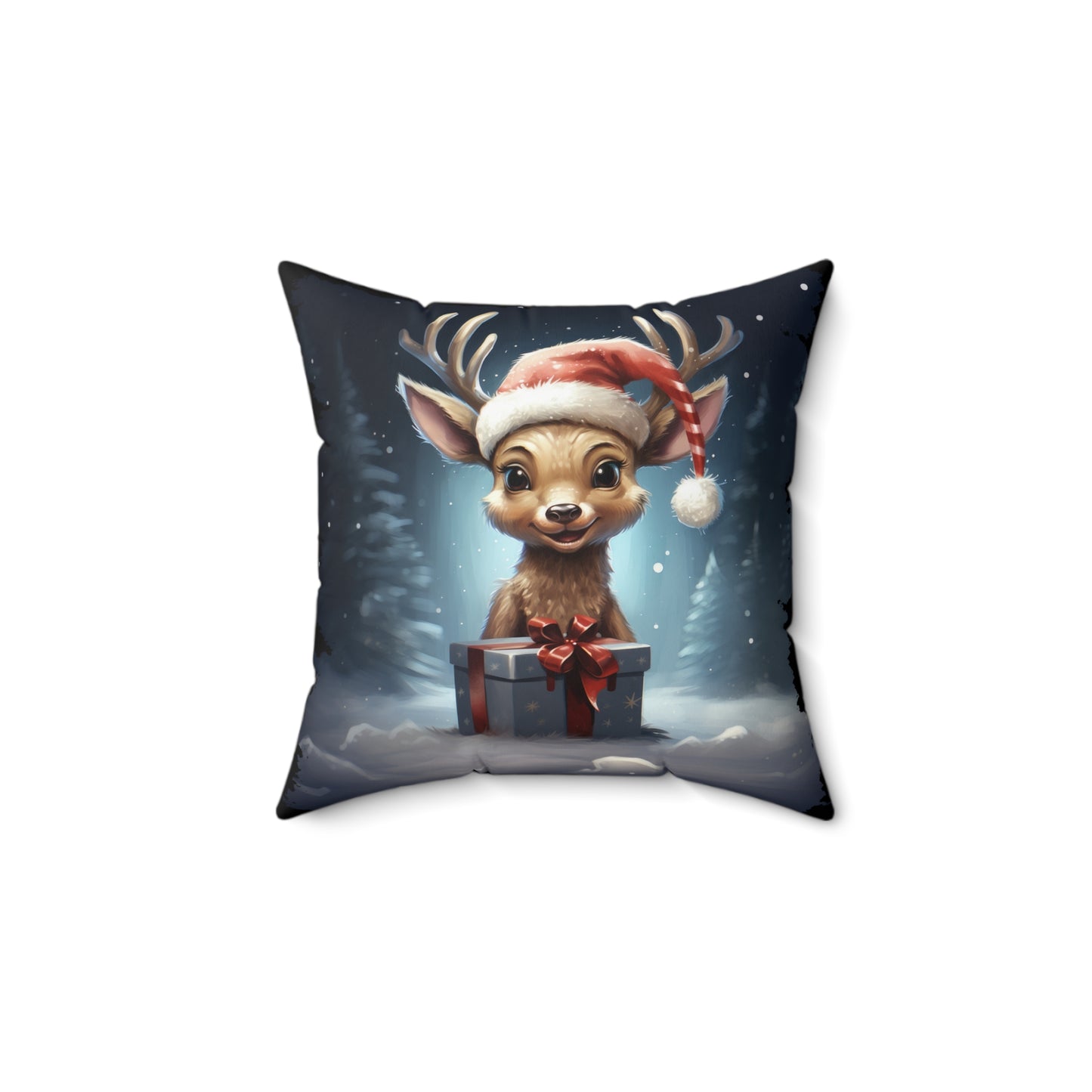 Christmas Deer | Spun Polyester Square Pillow | Christmas Pillow Decor