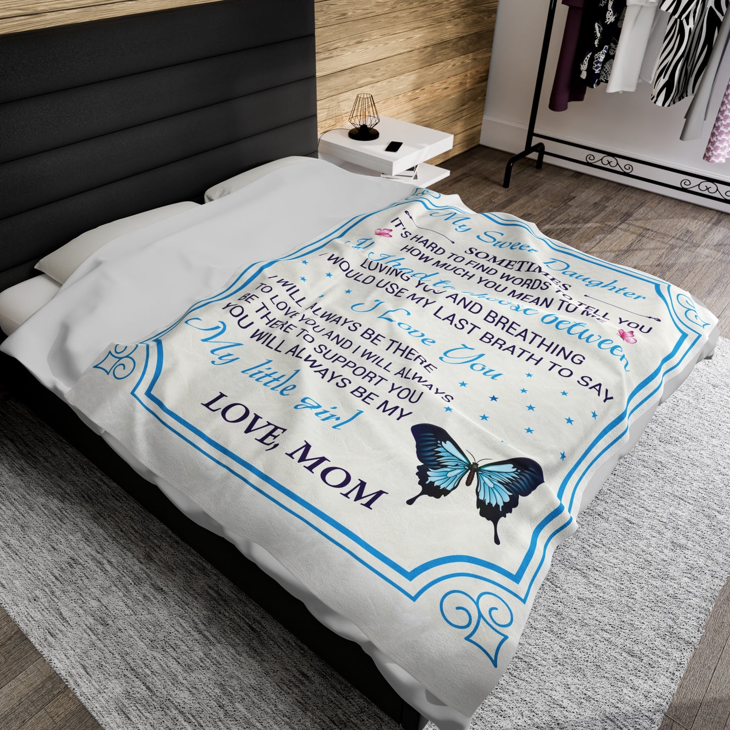 My Sweet Daughter | Velveteen Plush Blanket |Unique Daughter Gift