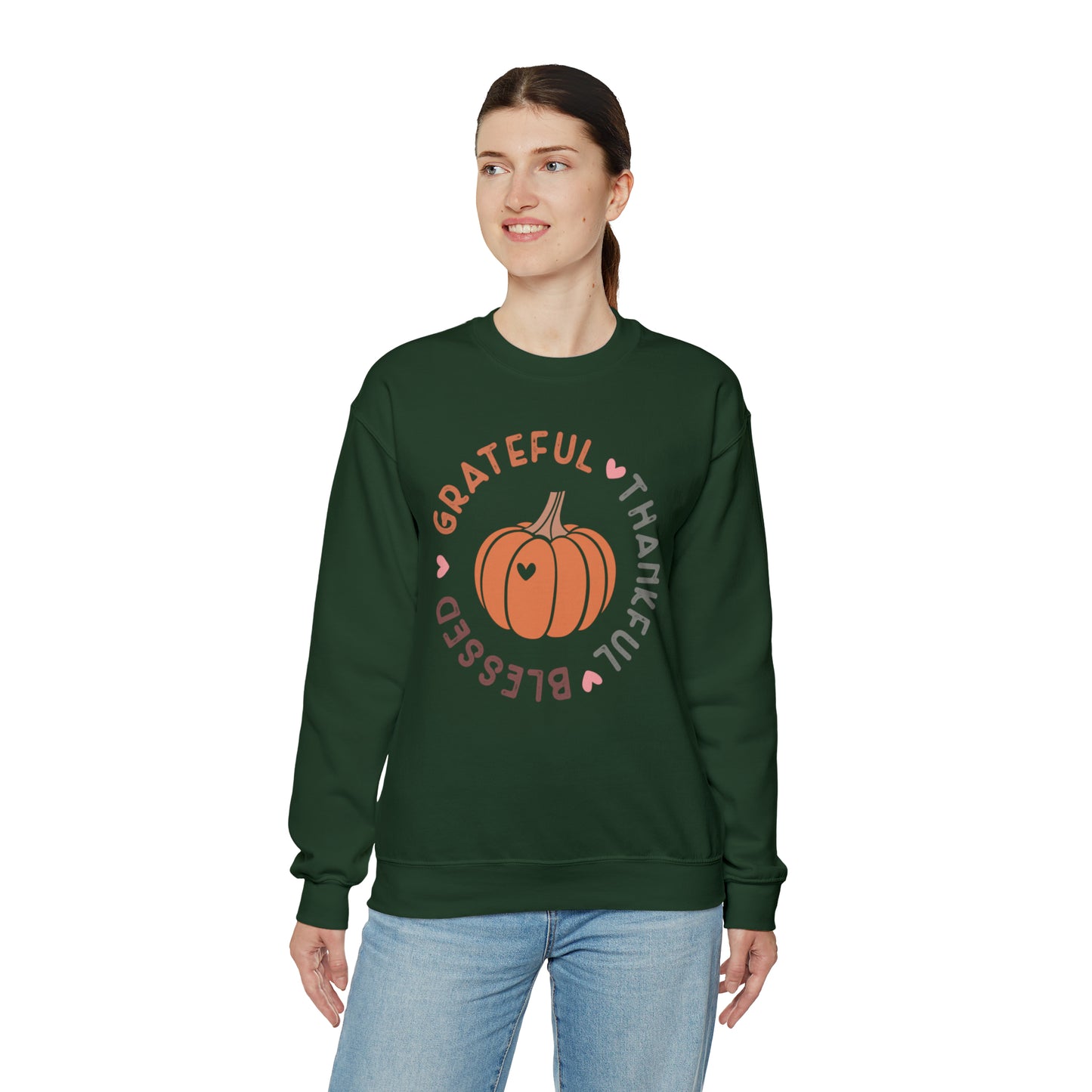 Grateful Thankful Blessed | Crewneck Sweatshirt | Thanksgiving Sweatshirt