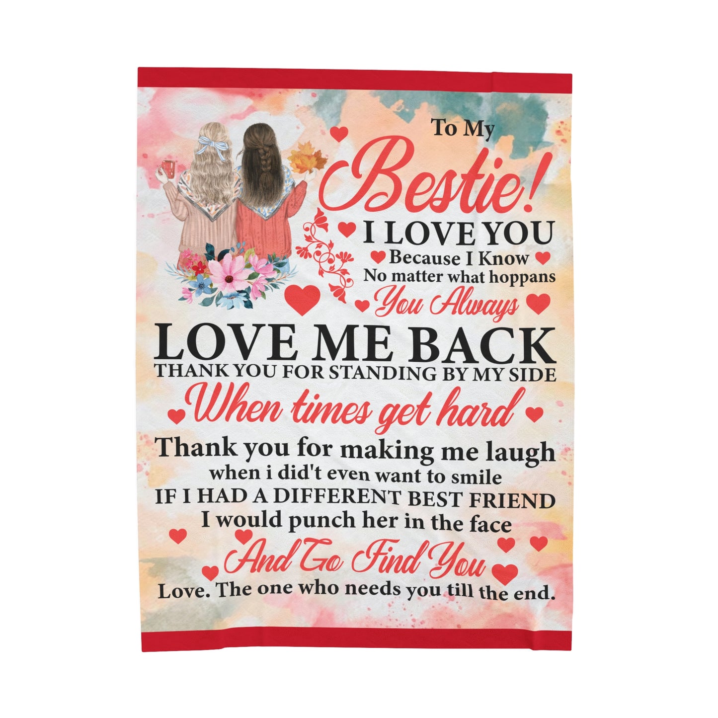 Unique Bestie | Velveteen Plush Blanket | One Of A Kind Gift For Bestie