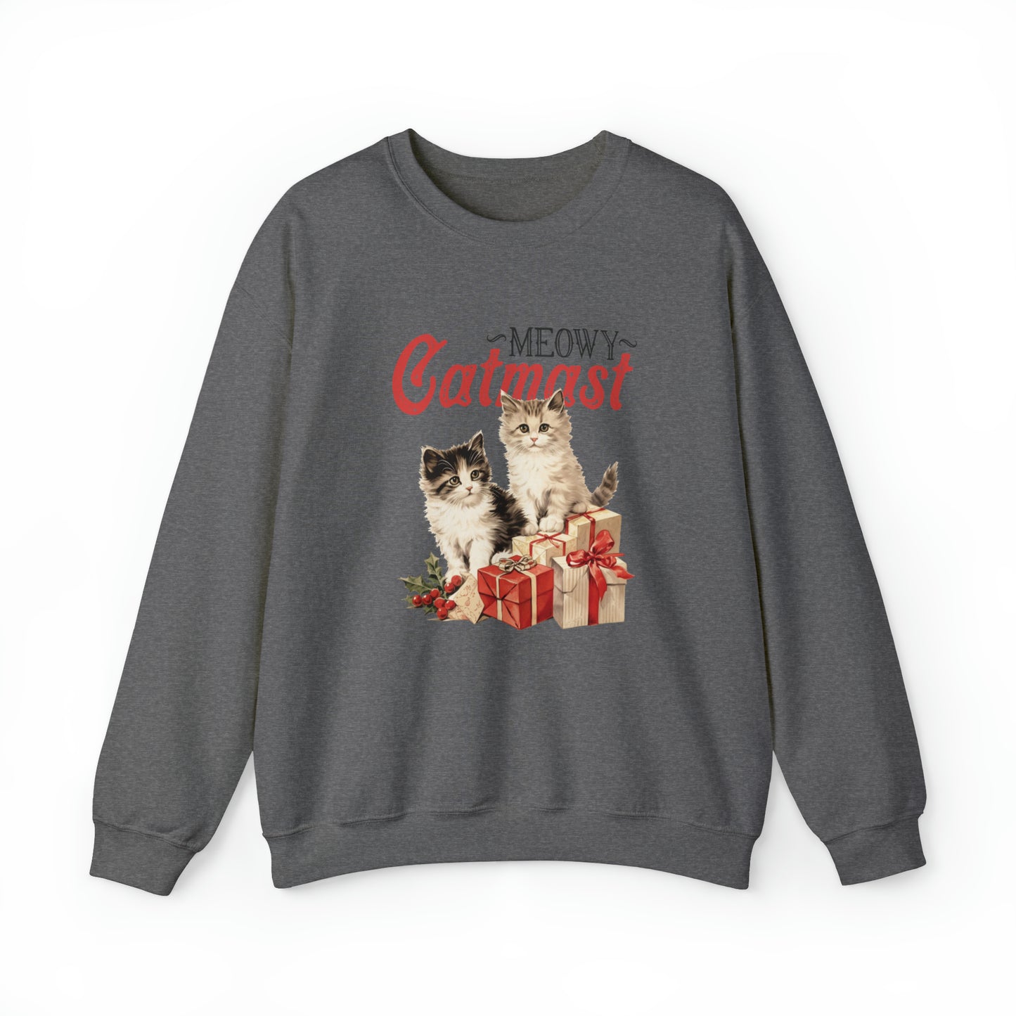 Moewy Catmas Crewneck Sweatshirt | Christmas Favorite Sweatshirt | Unisex Sizing