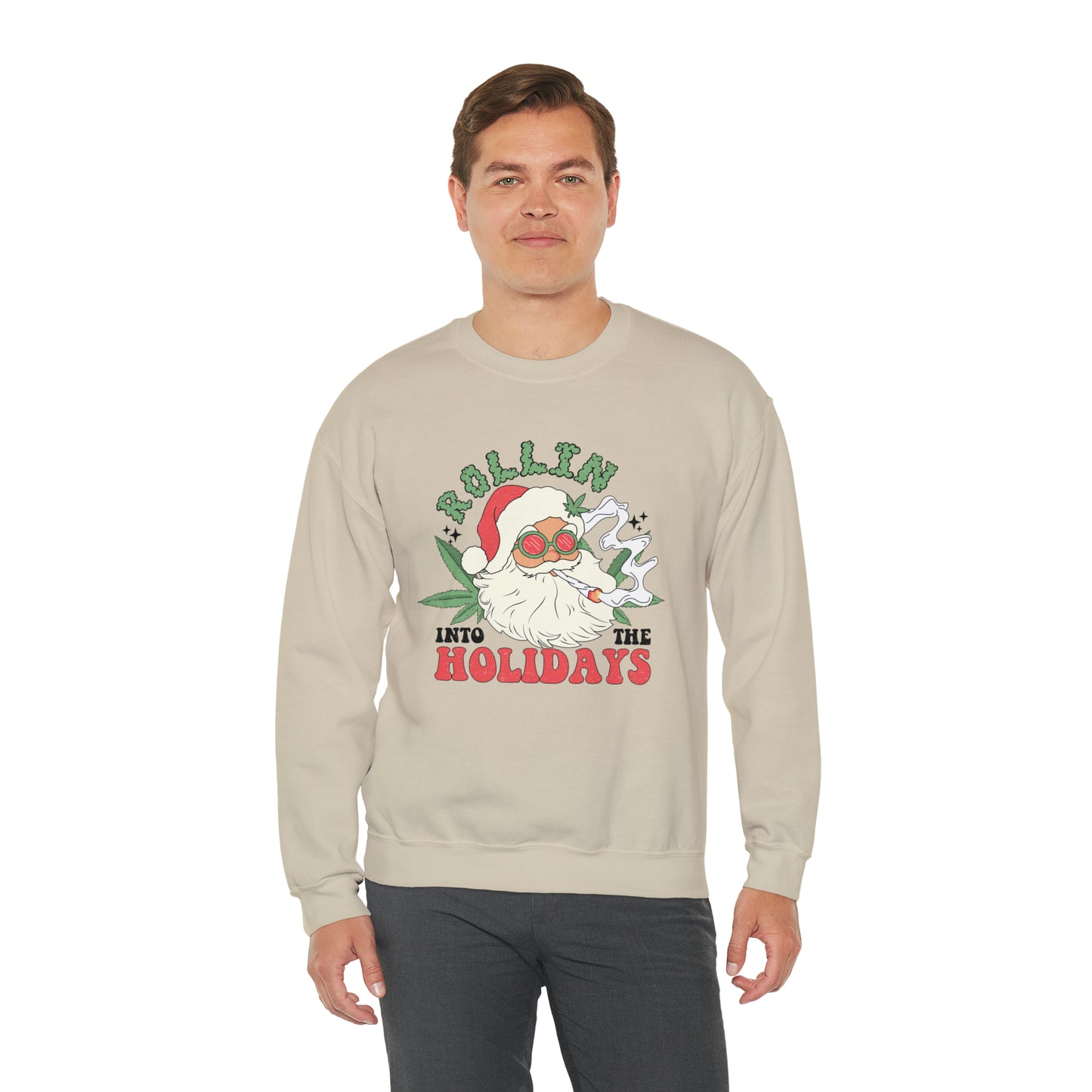 Rolling In The Holidays Christmas | Crewneck Sweatshirt | Unisex Crewneck Sweatshirt |