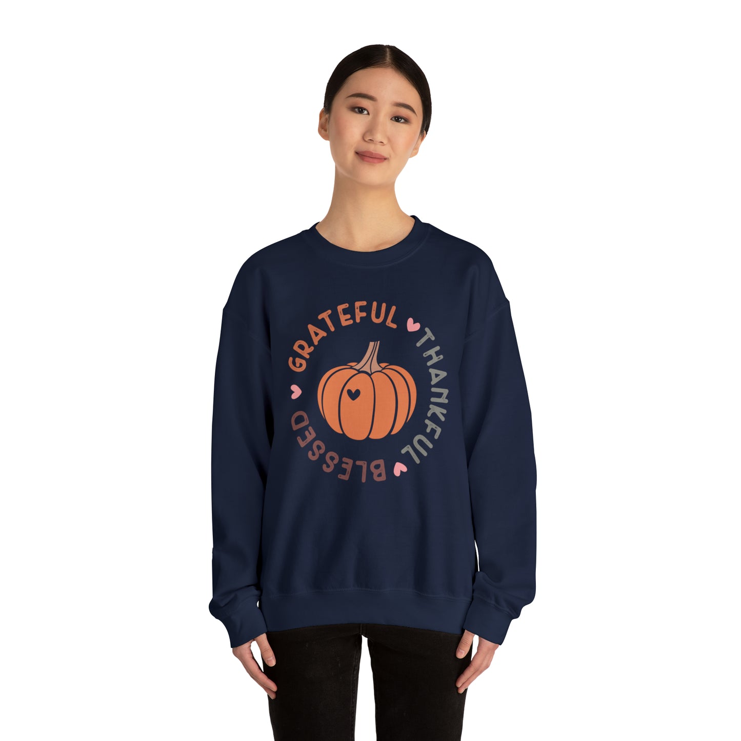 Grateful Thankful Blessed | Crewneck Sweatshirt | Thanksgiving Sweatshirt