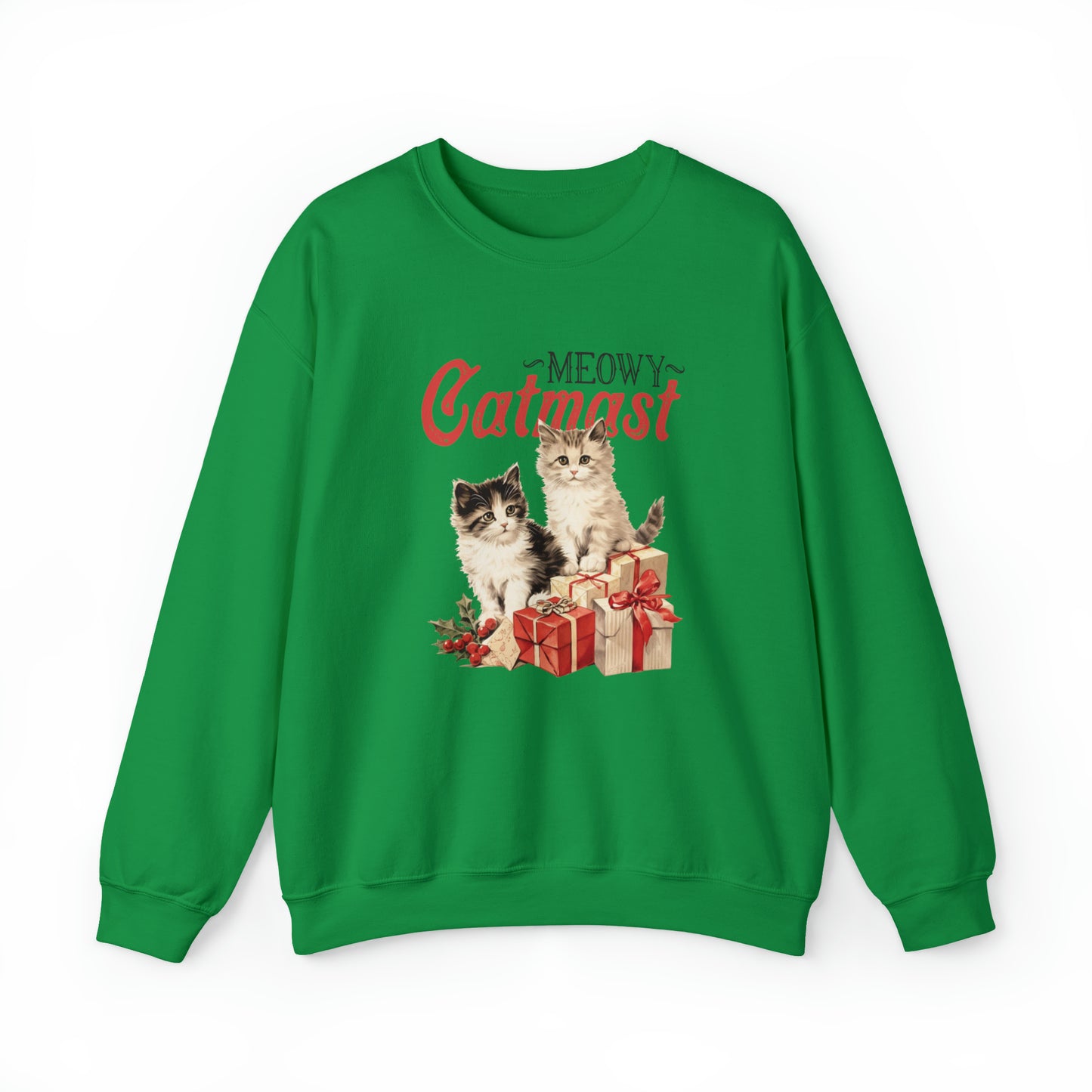 Moewy Catmas Crewneck Sweatshirt | Christmas Favorite Sweatshirt | Unisex Sizing