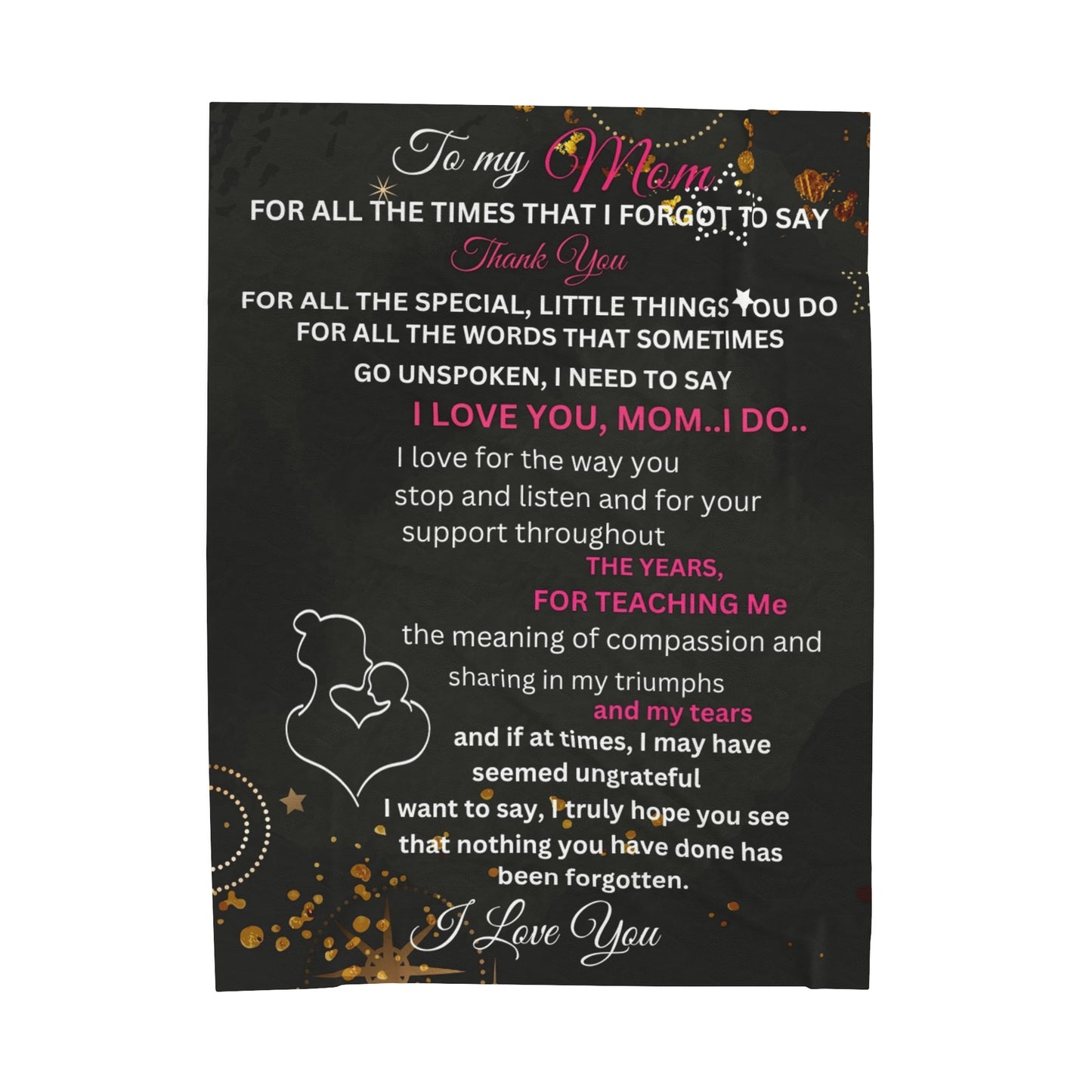 To My Mom | Velveteen Plush Blanket | 60" x 80"
