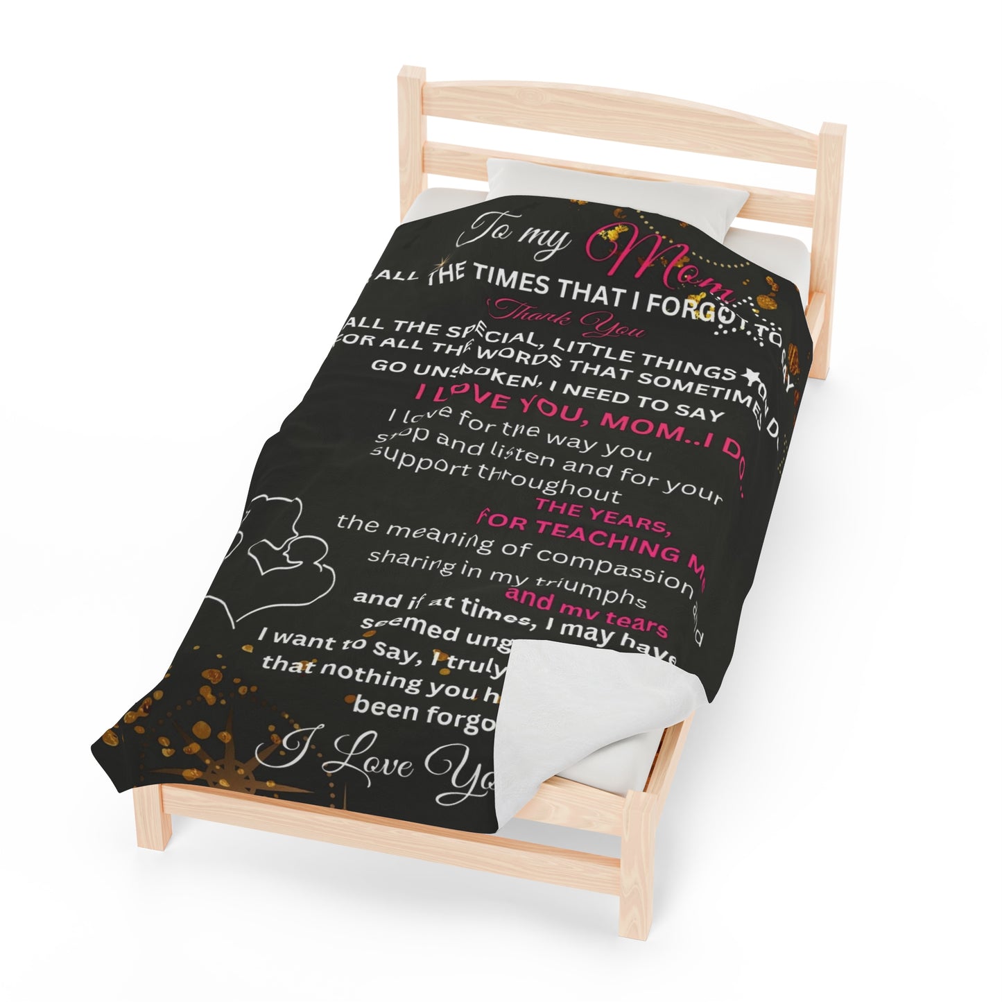 To My Mom | Velveteen Plush Blanket | 60" x 80"