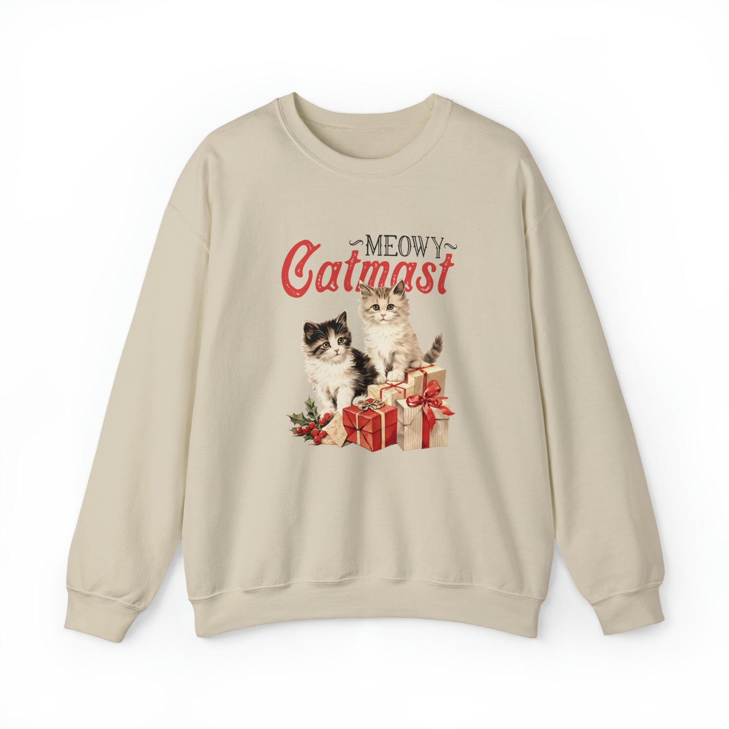 Moewy Catmas Crewneck Sweatshirt | Christmas Favorite Sweatshirt | Unisex Sizing