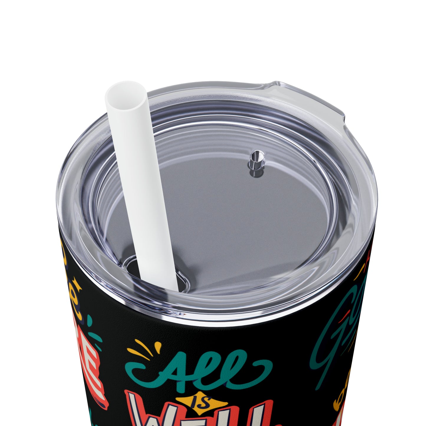 Motivational Skinny Tumbler with Straw, 20oz | | Great For Gift Giving | BPA-Free & Non-Toxic