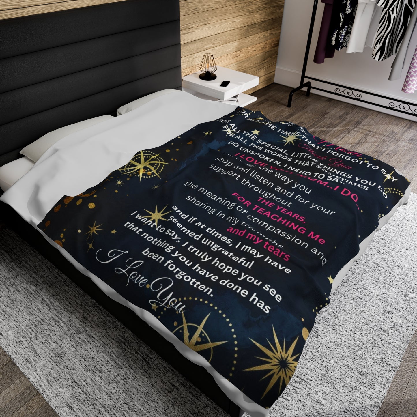 To My Mom | Velveteen Plush Blanket | 60" X 80"