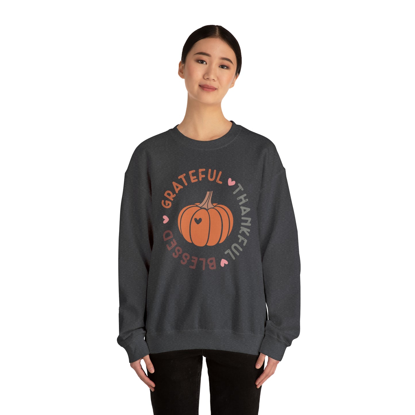 Grateful Thankful Blessed | Crewneck Sweatshirt | Thanksgiving Sweatshirt