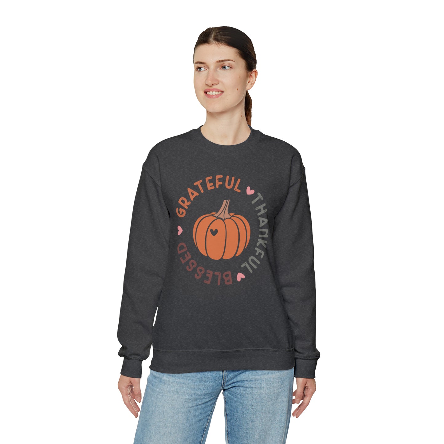 Grateful Thankful Blessed | Crewneck Sweatshirt | Thanksgiving Sweatshirt
