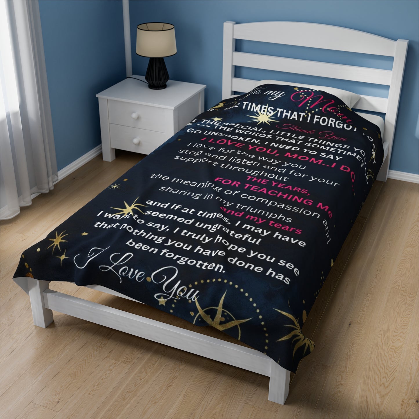 To My Mom | Velveteen Plush Blanket | 60" X 80"