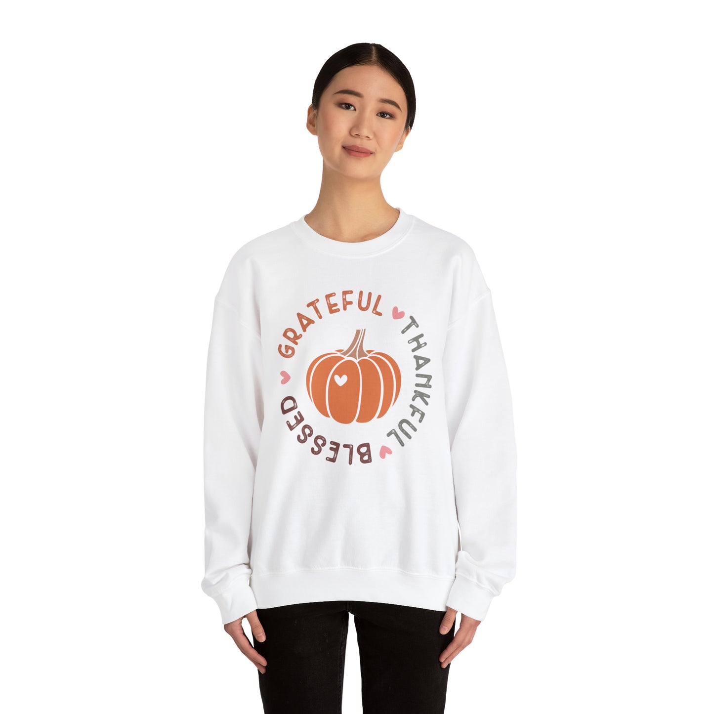 Grateful Thankful Blessed | Crewneck Sweatshirt | Thanksgiving Sweatshirt