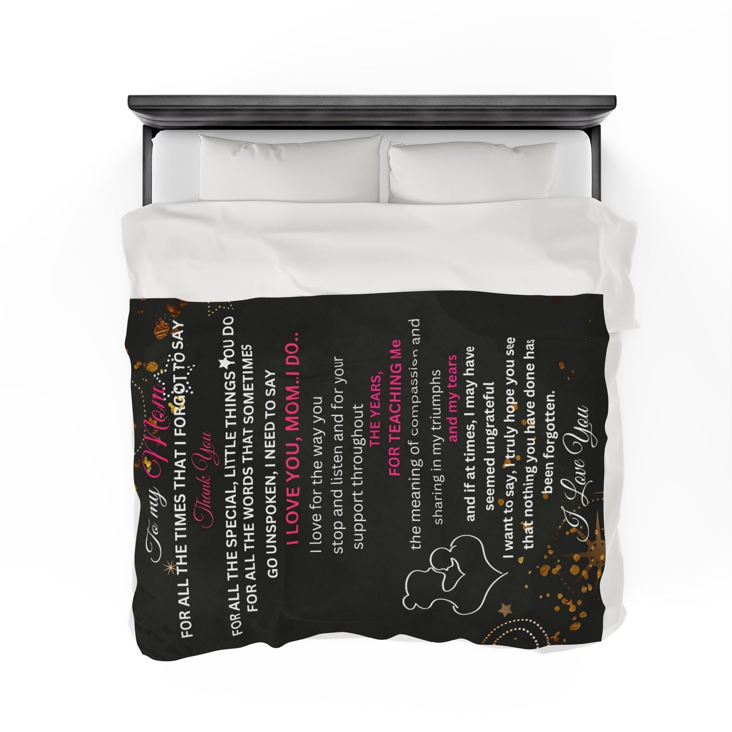 To My Mom | Velveteen Plush Blanket | 60" x 80"