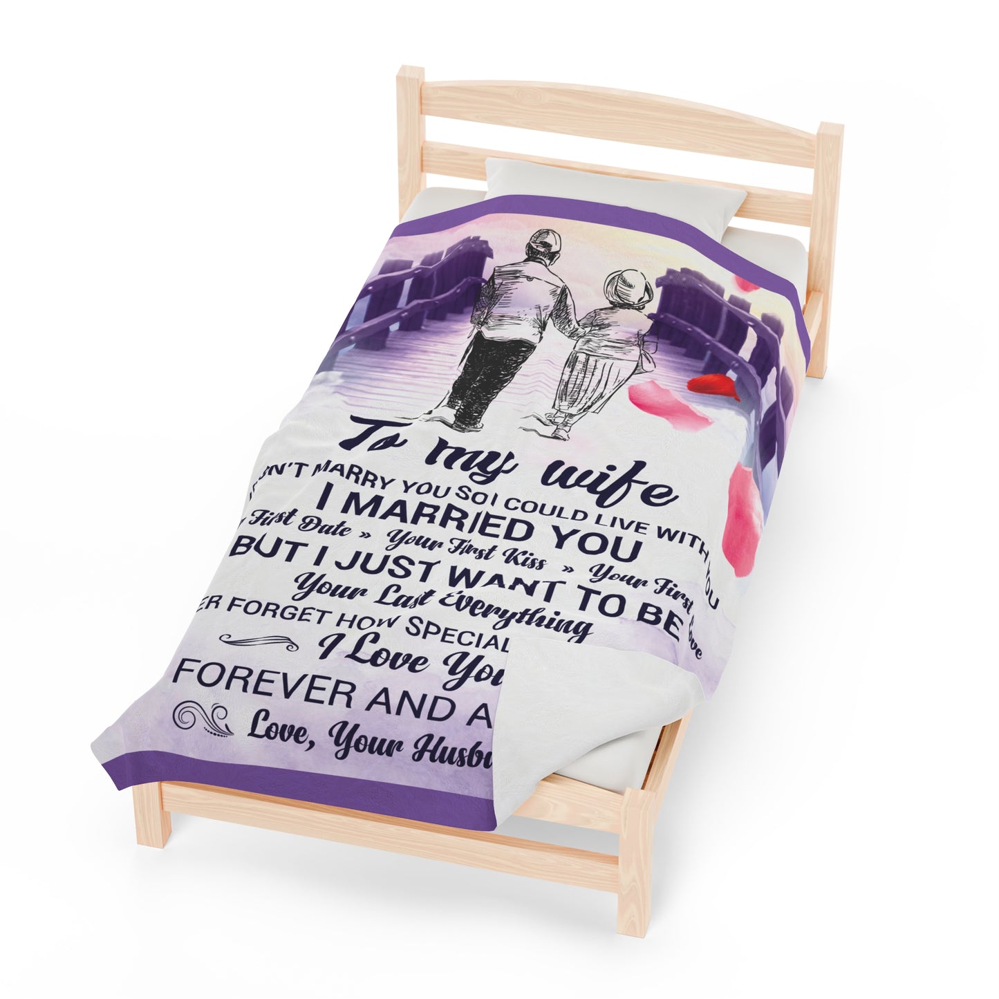 Unique Wife Gift From Husband | Velveteen Plush Blanket | Perfect Wife Gift