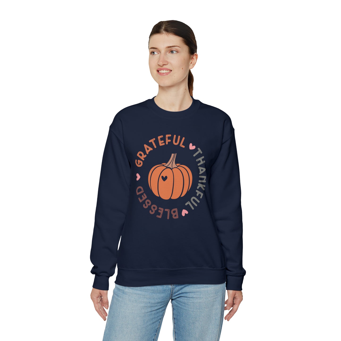 Grateful Thankful Blessed | Crewneck Sweatshirt | Thanksgiving Sweatshirt