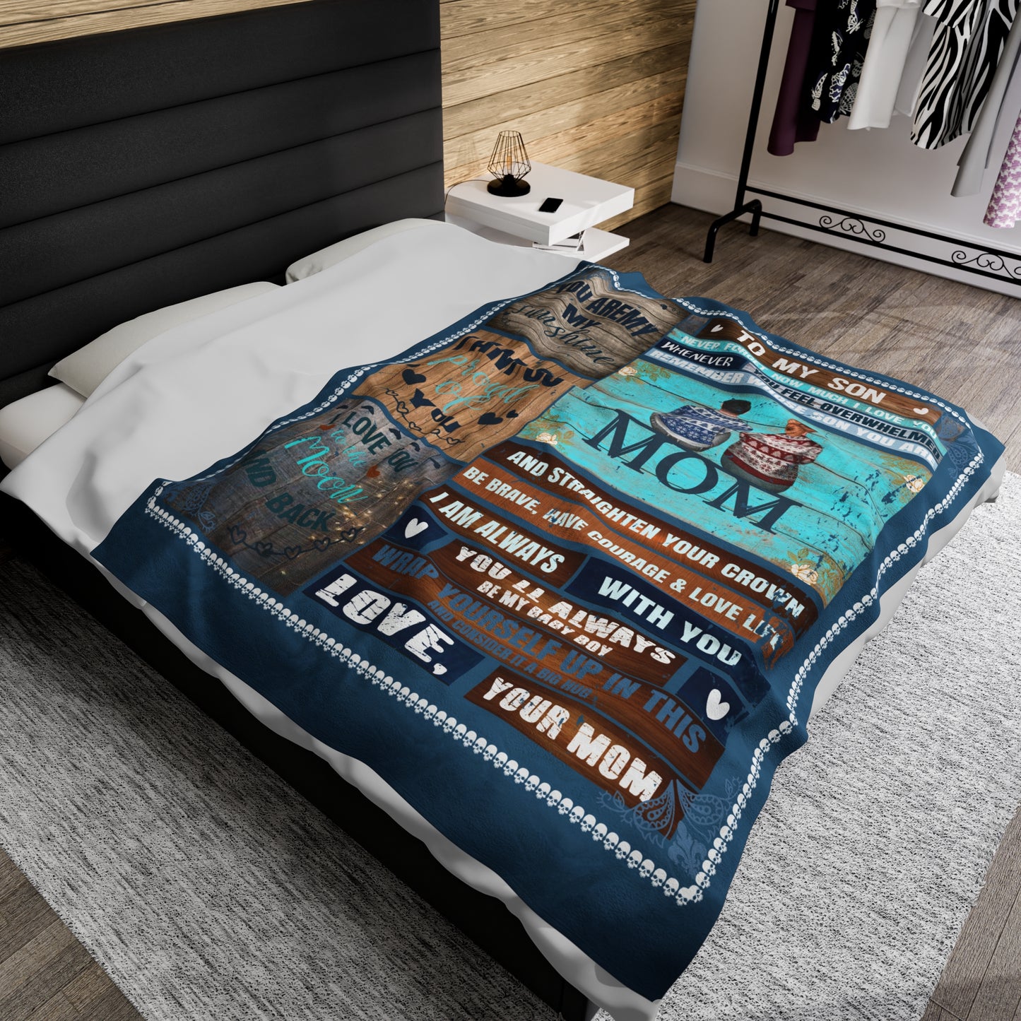 Unique One Of A Kind Son | Velveteen Plush Blanket | Perfect Son Gift