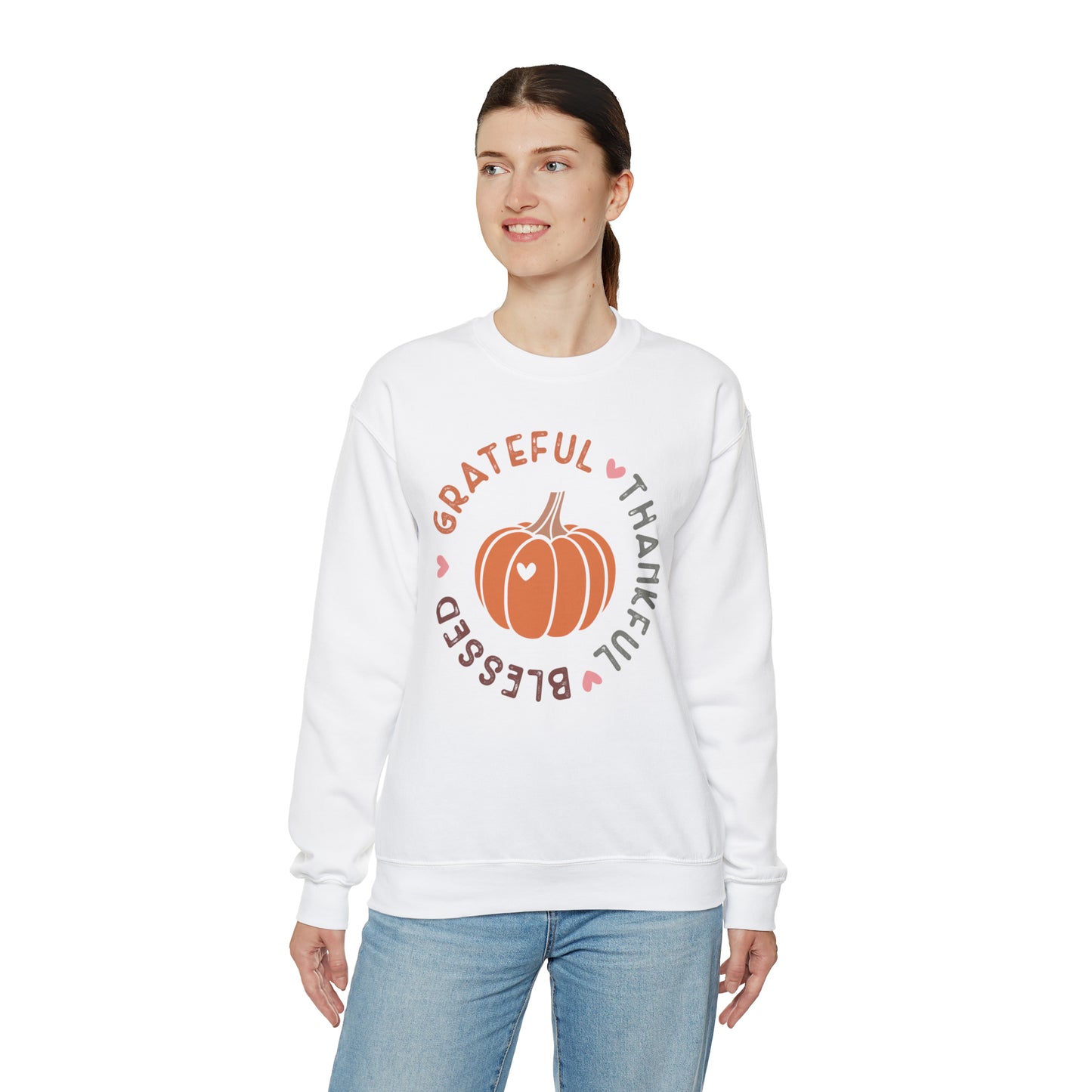 Grateful Thankful Blessed | Crewneck Sweatshirt | Thanksgiving Sweatshirt