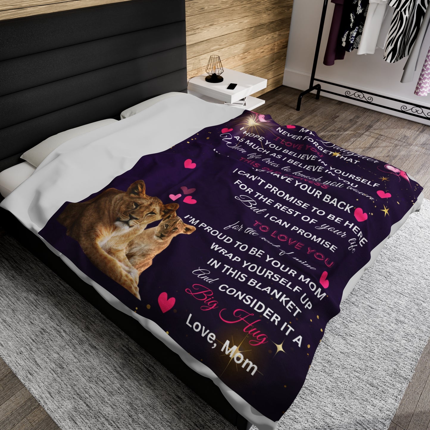 To My Daughter | Velveteen Plush Blanket | 60" x 80"