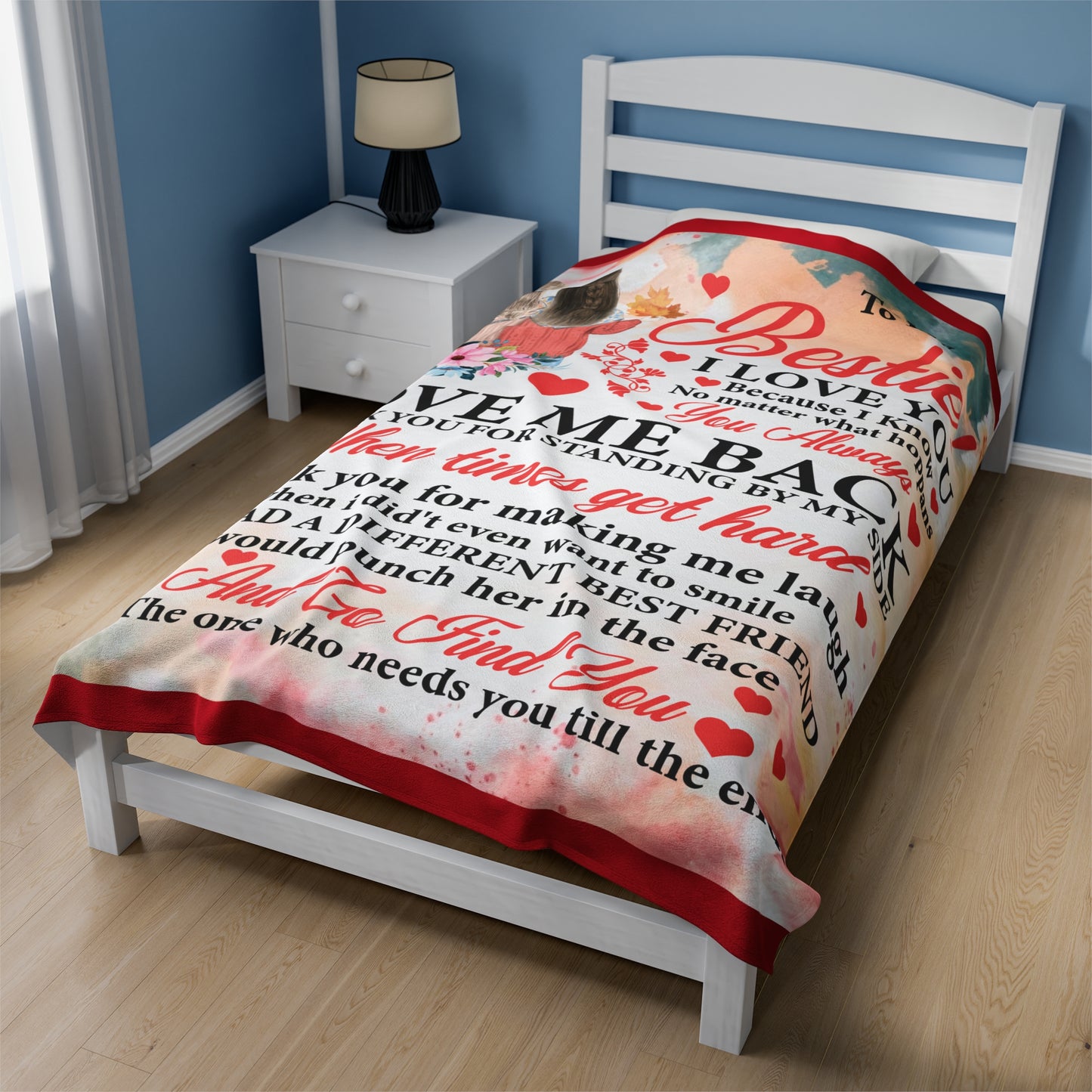 Unique Bestie | Velveteen Plush Blanket | One Of A Kind Gift For Bestie