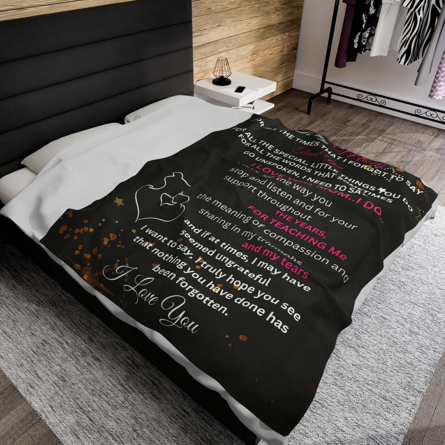 To My Mom | Velveteen Plush Blanket | 60" x 80"