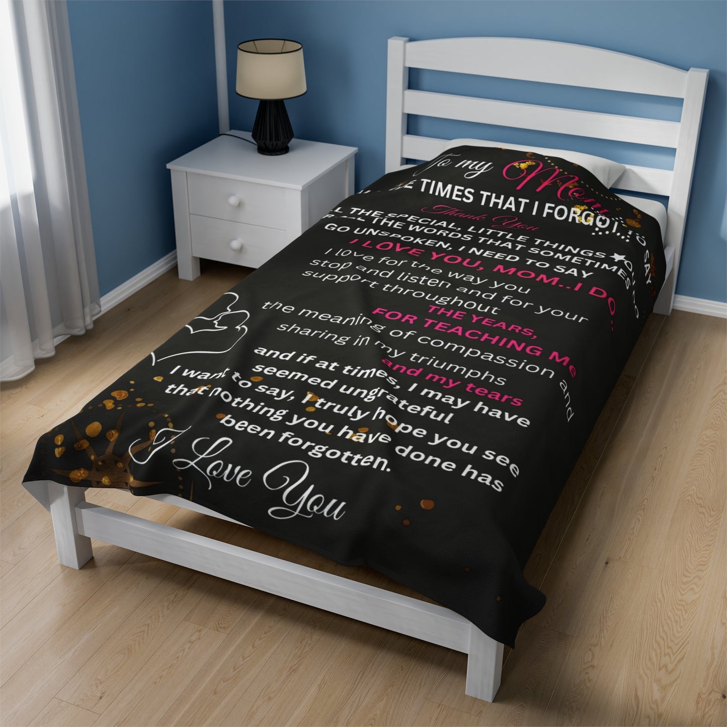 To My Mom | Velveteen Plush Blanket | 60" x 80"
