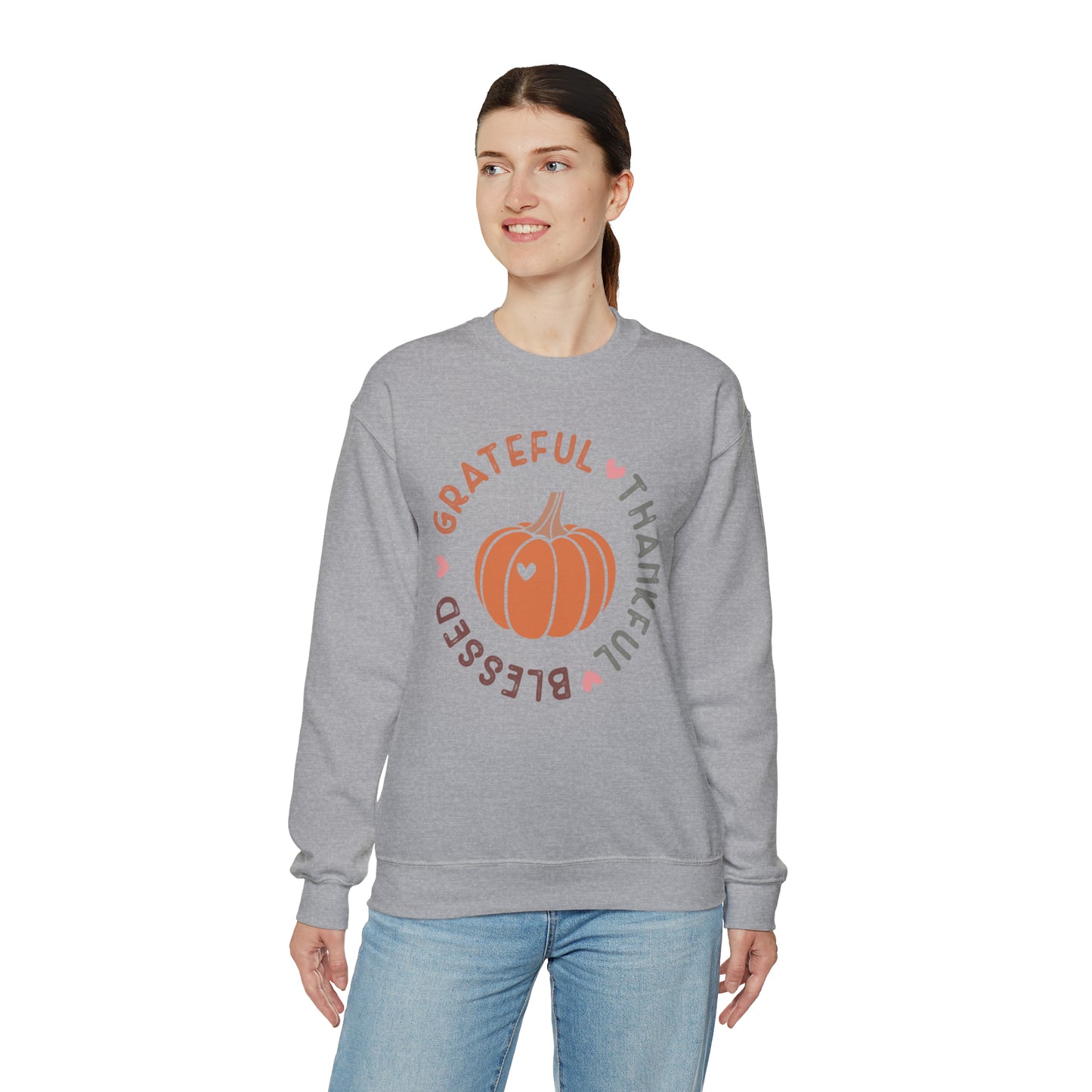 Grateful Thankful Blessed | Crewneck Sweatshirt | Thanksgiving Sweatshirt