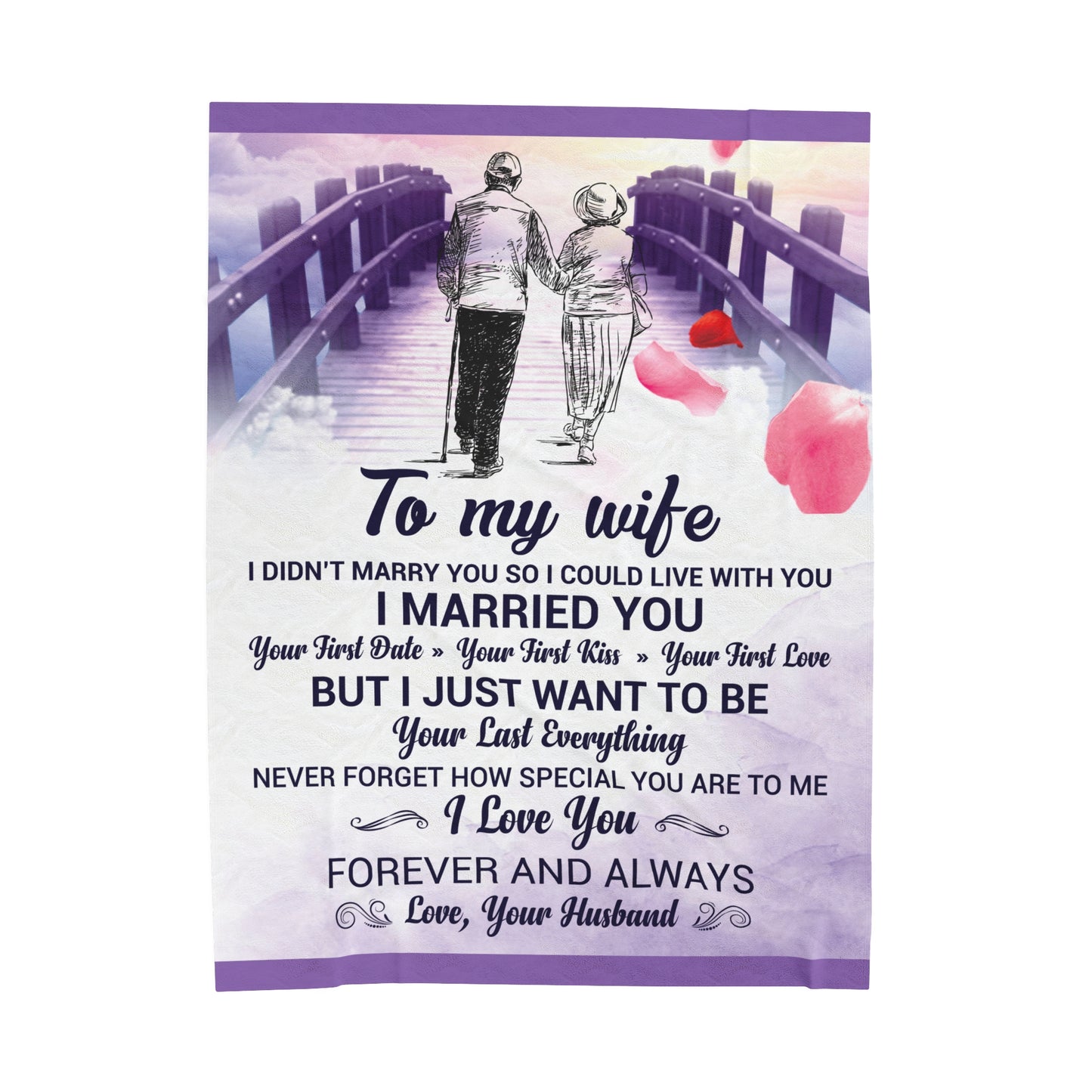 Unique Wife Gift From Husband | Velveteen Plush Blanket | Perfect Wife Gift