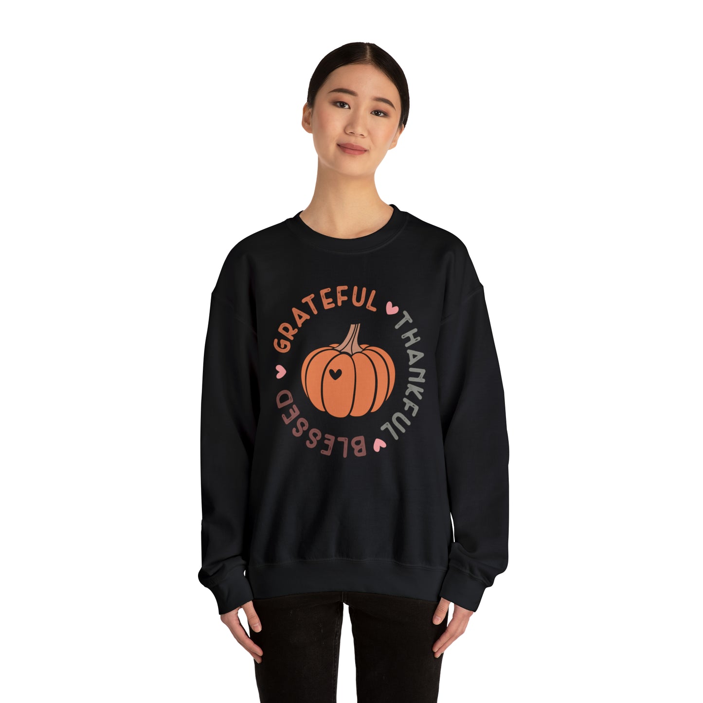 Grateful Thankful Blessed | Crewneck Sweatshirt | Thanksgiving Sweatshirt