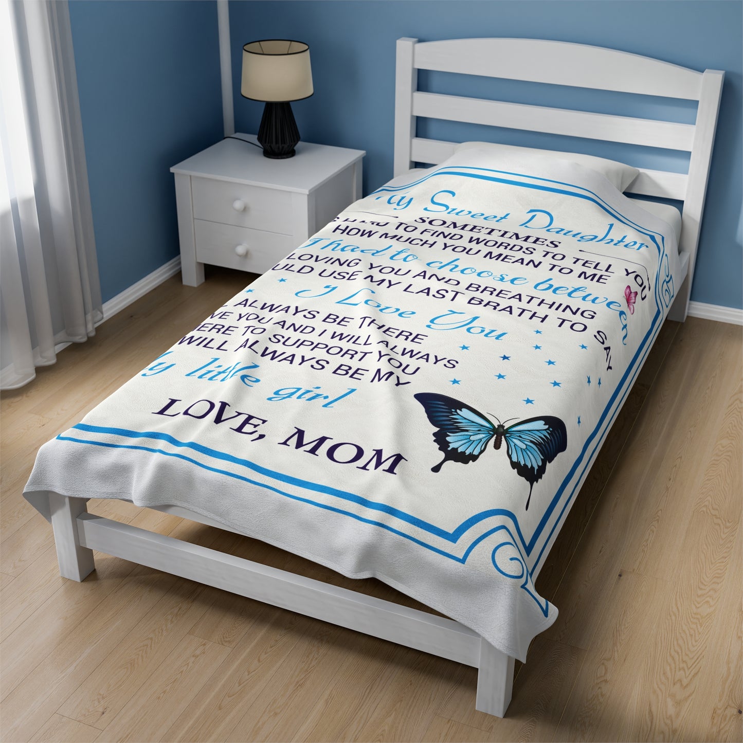 My Sweet Daughter | Velveteen Plush Blanket |Unique Daughter Gift