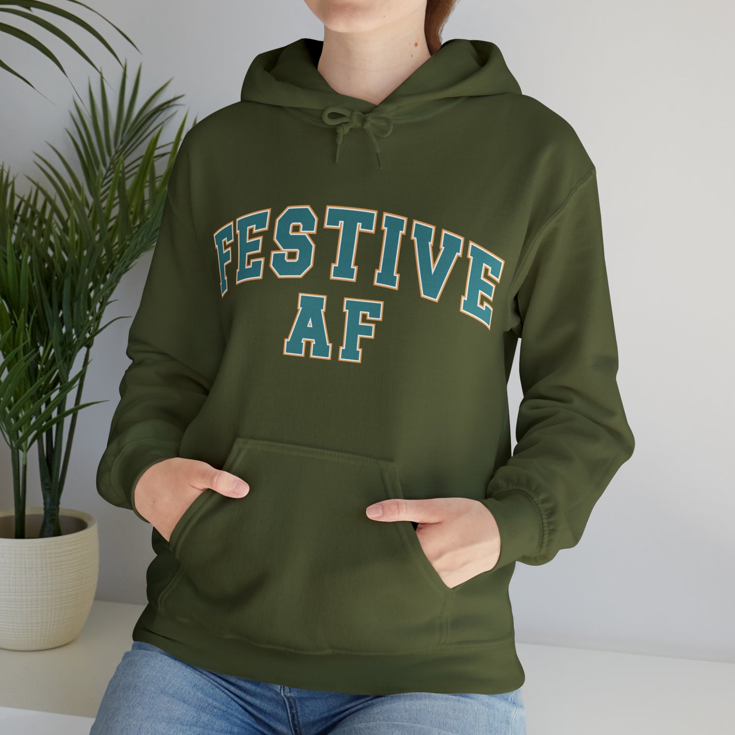 Festive AF |Unisex| Hooded Sweatshirt