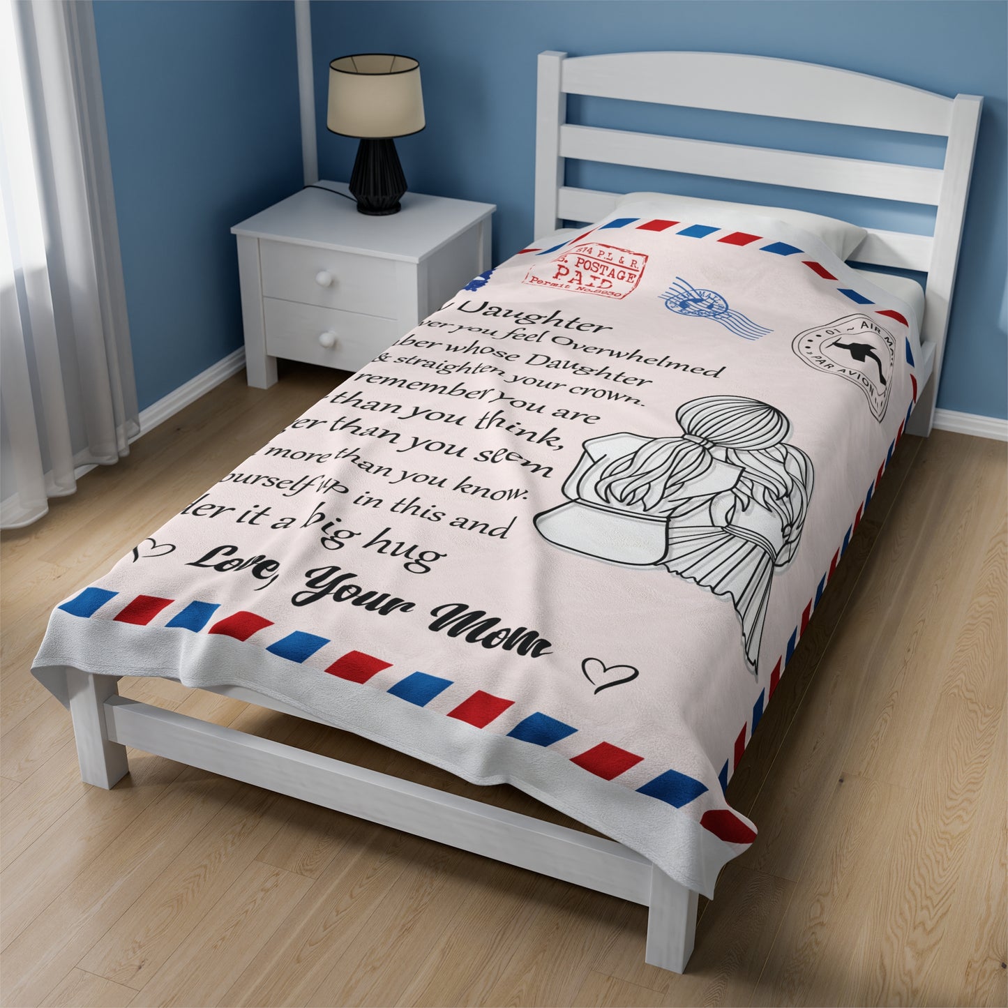 Unique To My Daughter | Velveteen Plush Blanket | Perfect Daughter Blanket Gift From Mom