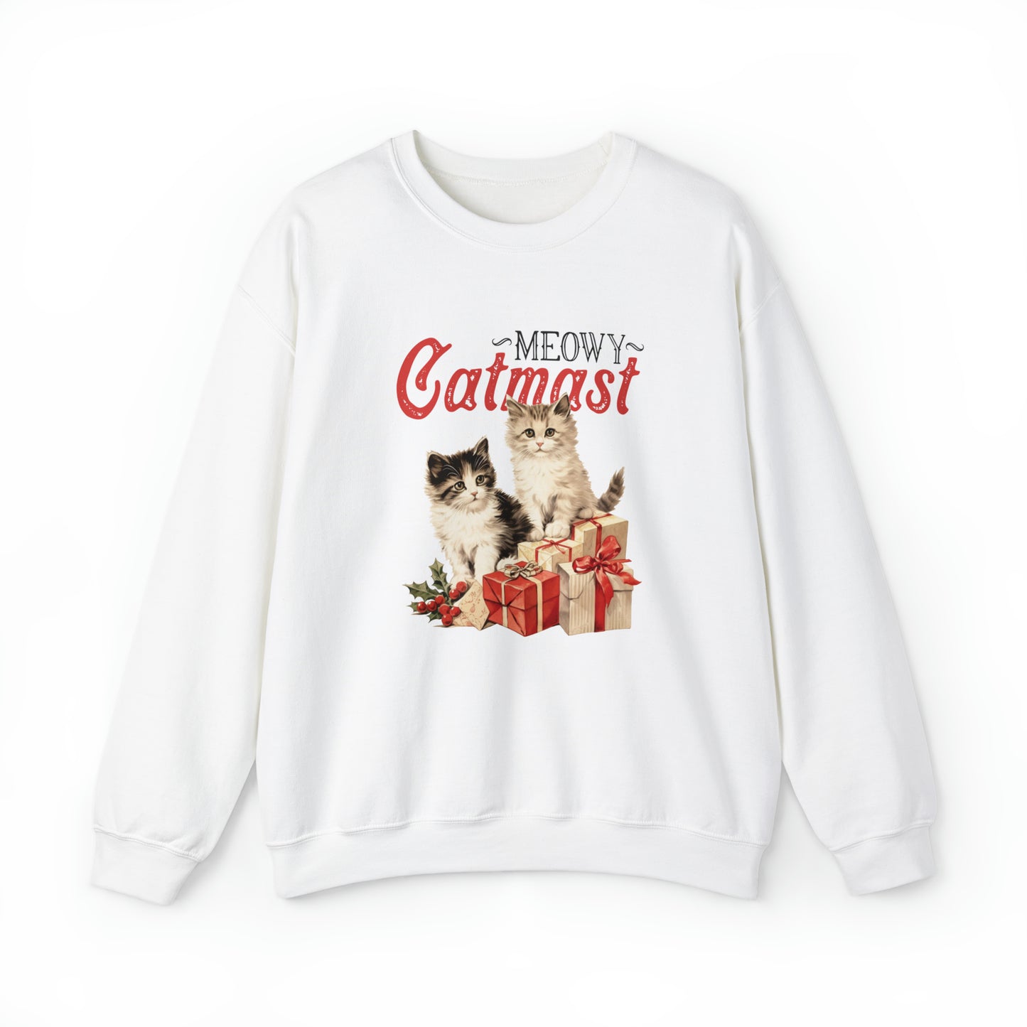 Moewy Catmas Crewneck Sweatshirt | Christmas Favorite Sweatshirt | Unisex Sizing
