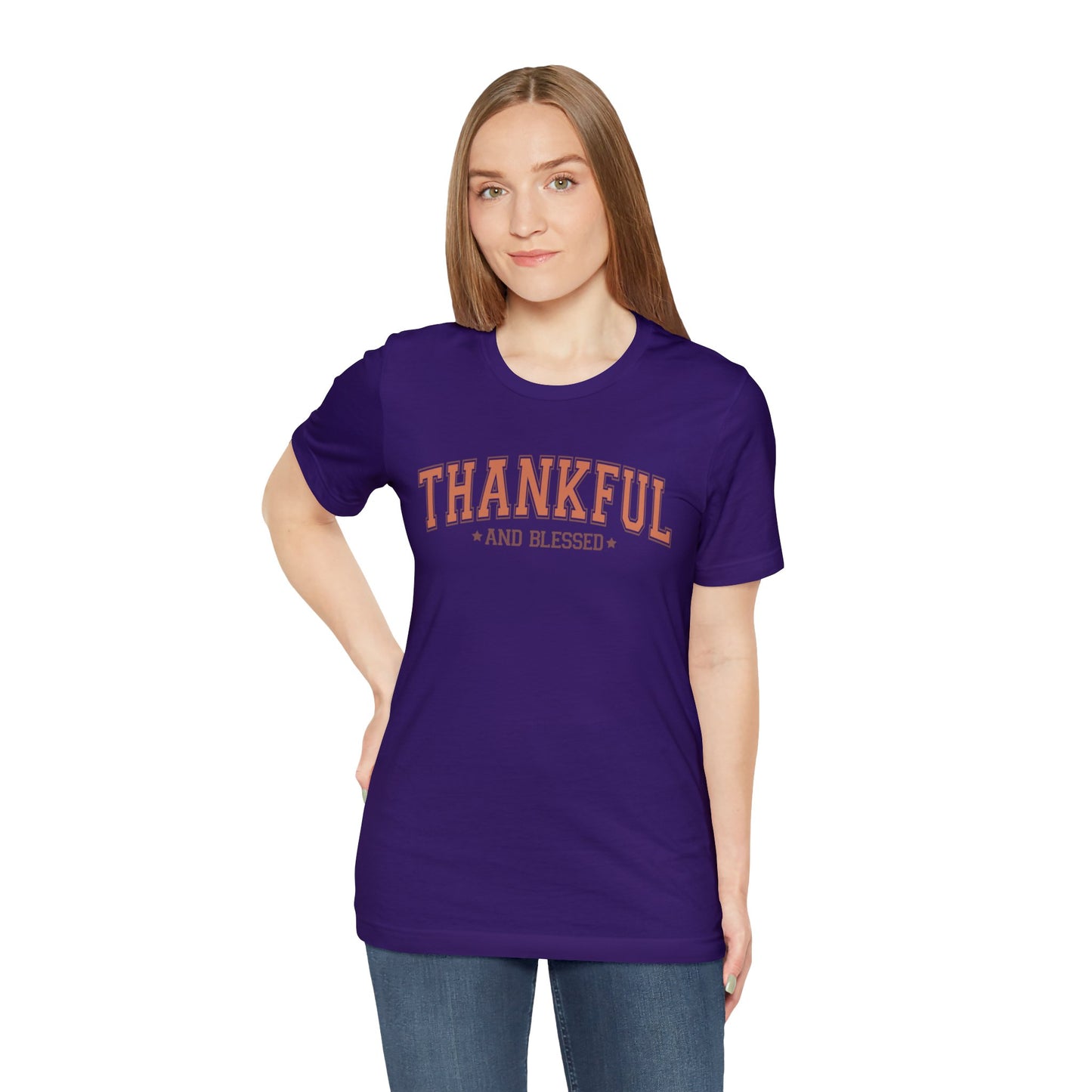 Thankful And Blessed | Thanksgiving Unisex Jersey Short Sleeve Tee