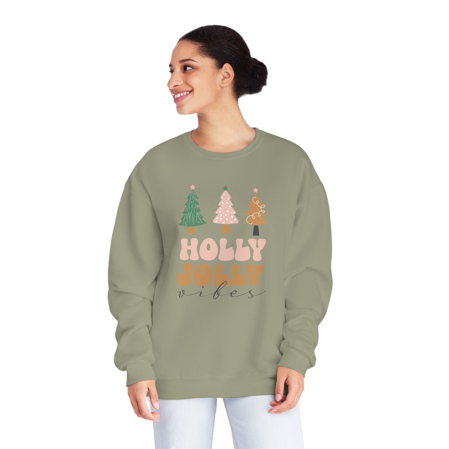 Holly Jolly Vibes | Christmas Crewneck Sweatshirt