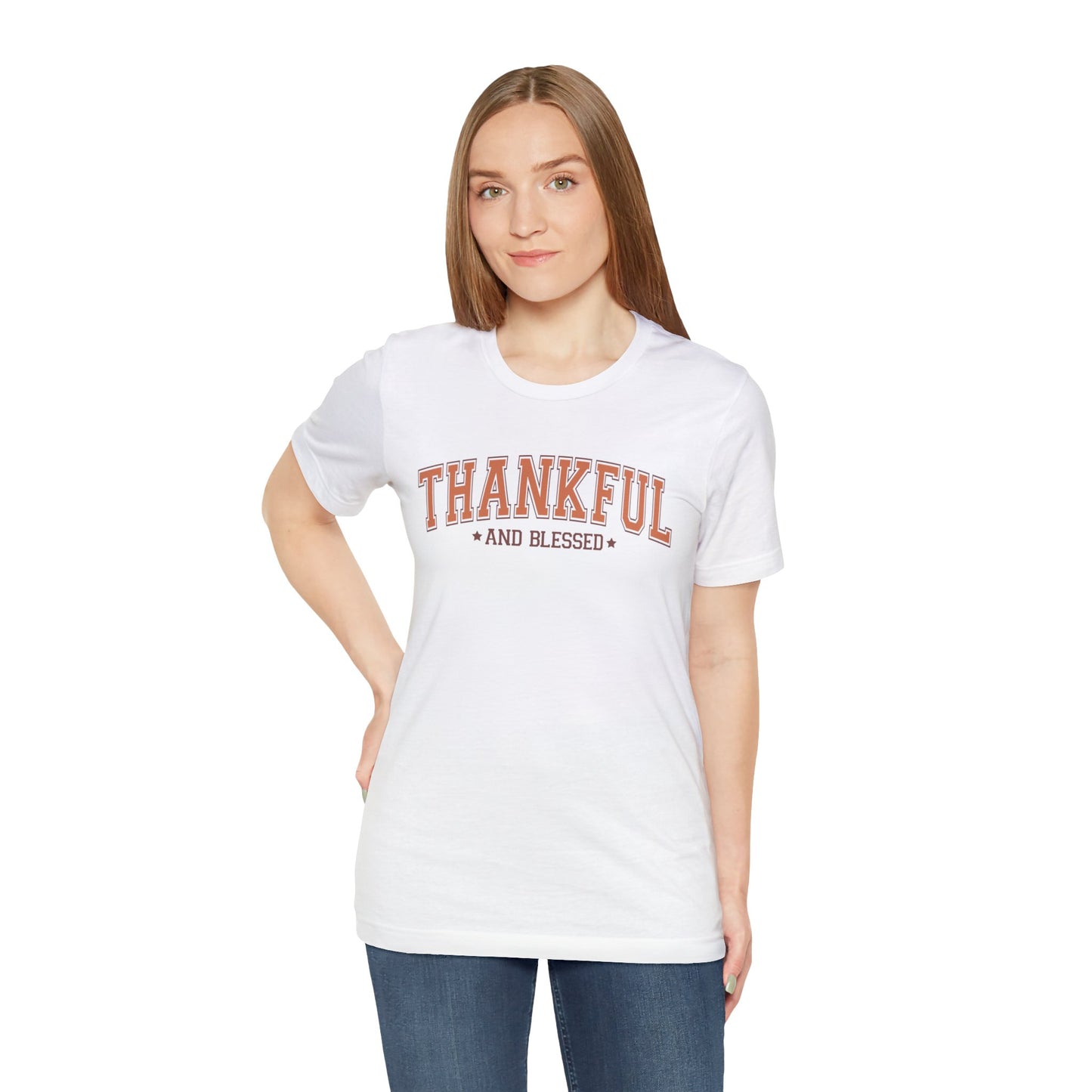 Thankful And Blessed | Thanksgiving Unisex Jersey Short Sleeve Tee