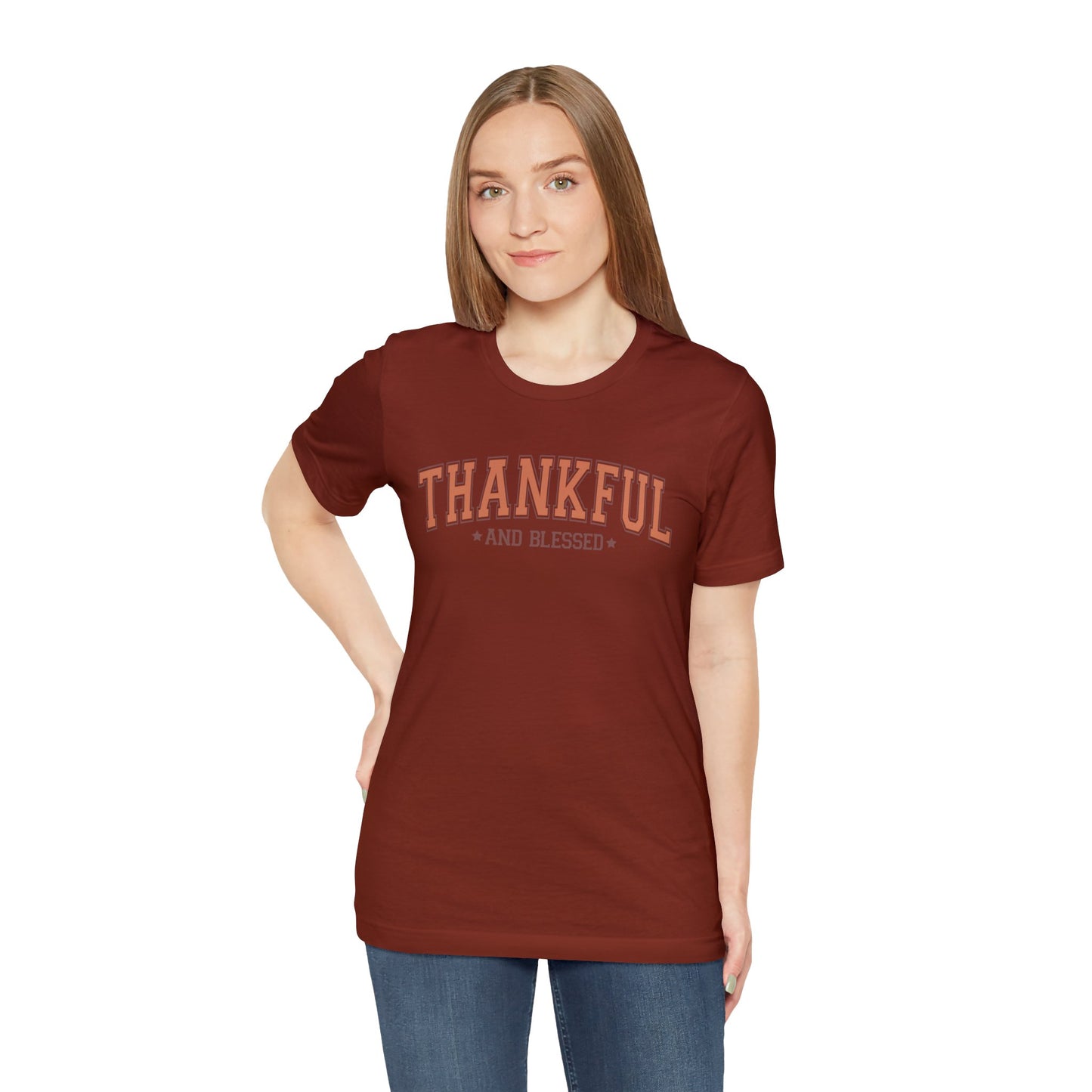 Thankful And Blessed | Thanksgiving Unisex Jersey Short Sleeve Tee