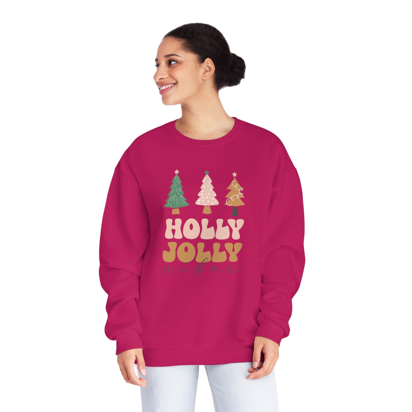 Holly Jolly Vibes | Christmas Crewneck Sweatshirt