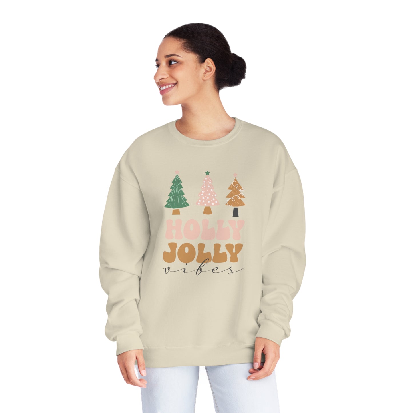 Holly Jolly Vibes | Christmas Crewneck Sweatshirt