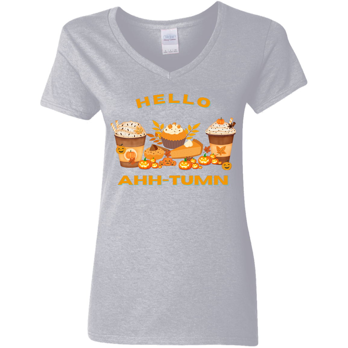 Hello Ahh-tumn V-Neck T-Shirt