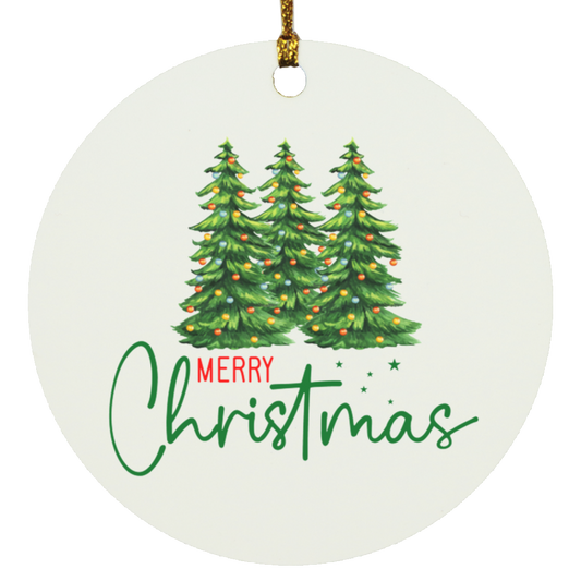 Merry Christmas | Circle Christmas Ornament
