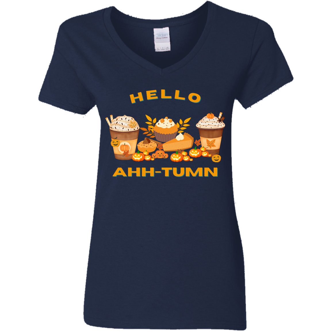 Hello Ahh-tumn V-Neck T-Shirt