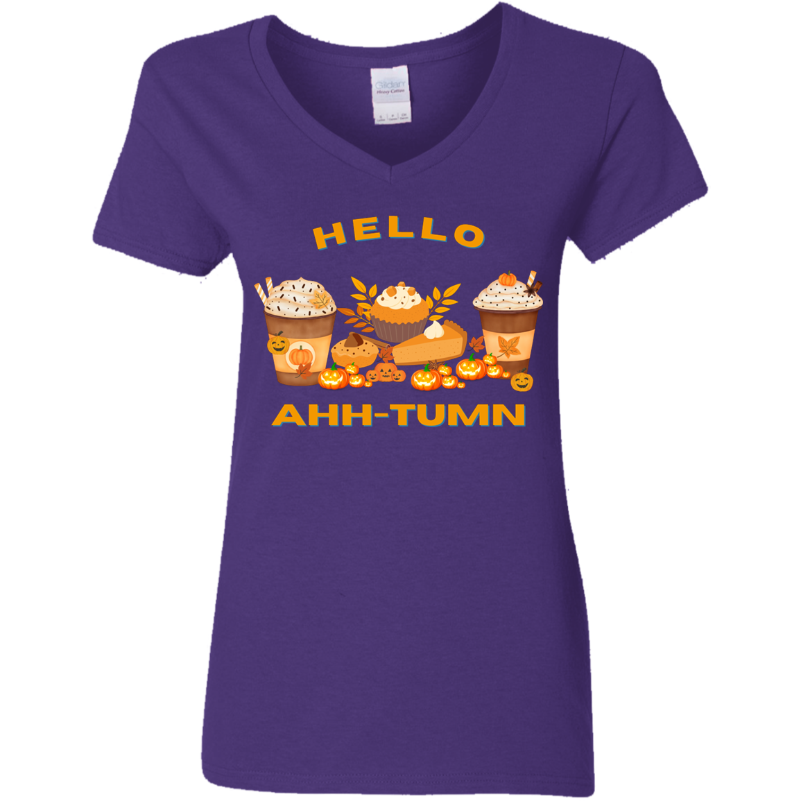 Hello Ahh-tumn V-Neck T-Shirt