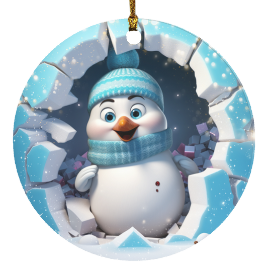 Cute Penguin Christmas Ornament | Circle Ornament
