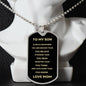 TO MY SON | DOG TAG MILITARY BELL CHAIN | LOVE MOM