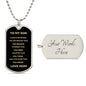 TO MY SON | DOG TAG MILITARY BELL CHAIN | LOVE MOM