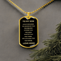 TO MY SON | DOG TAG MILITARY BELL CHAIN | LOVE MOM