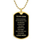 TO MY SON | DOG TAG MILITARY BELL CHAIN | LOVE MOM